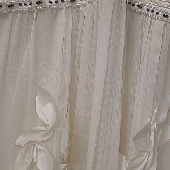 Sue Wong Nocturne Silk Dress Elegant Cream Floral Dress Wedding Party Size 10 - Picture 5 of 15